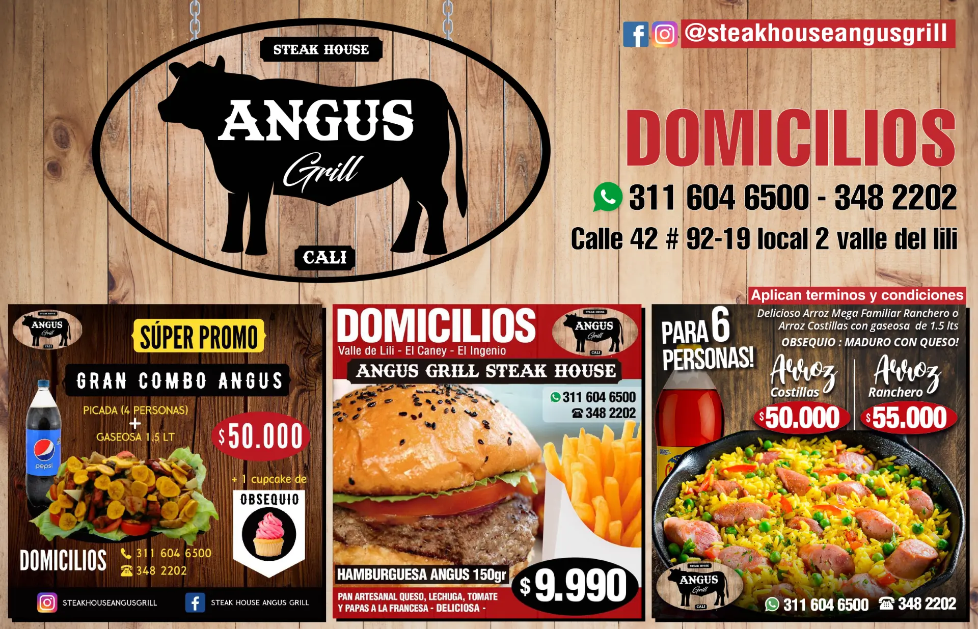 Pieza gráfica de Angus Grill Steak House