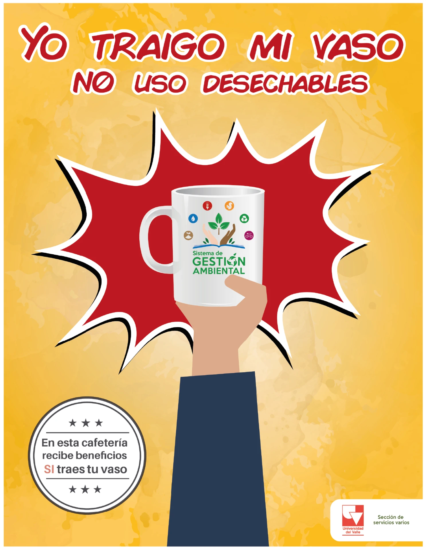Pieza gráfica de Yo Traigo Mi Vaso — Univalle