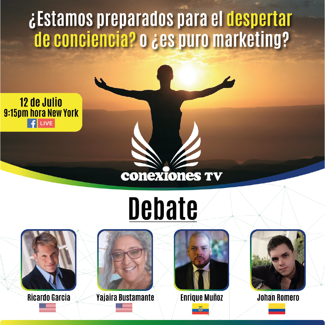 Pieza gráfica de Conexiones TV — Debate